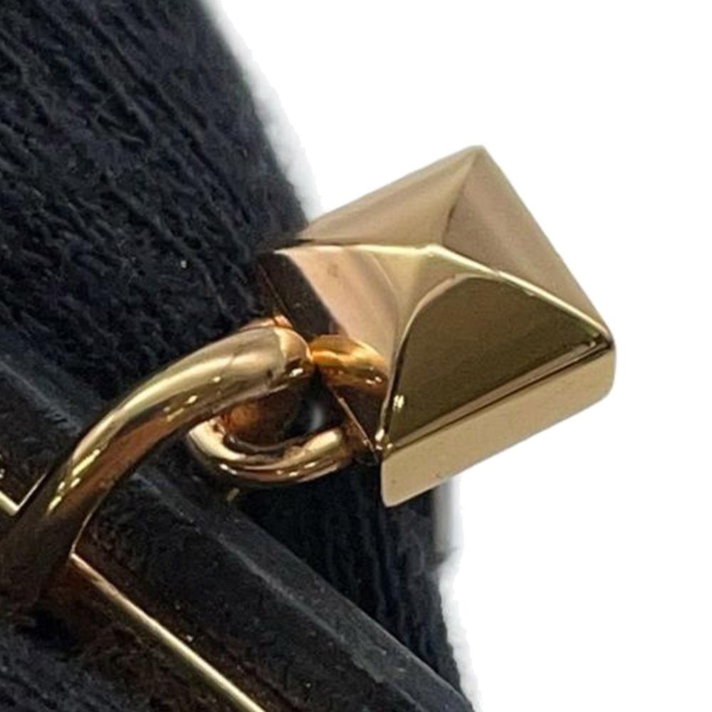 Hermès AB Hermès Gold with Black Gold Plated Metal Swift As De Coeur Push Back Earrings France