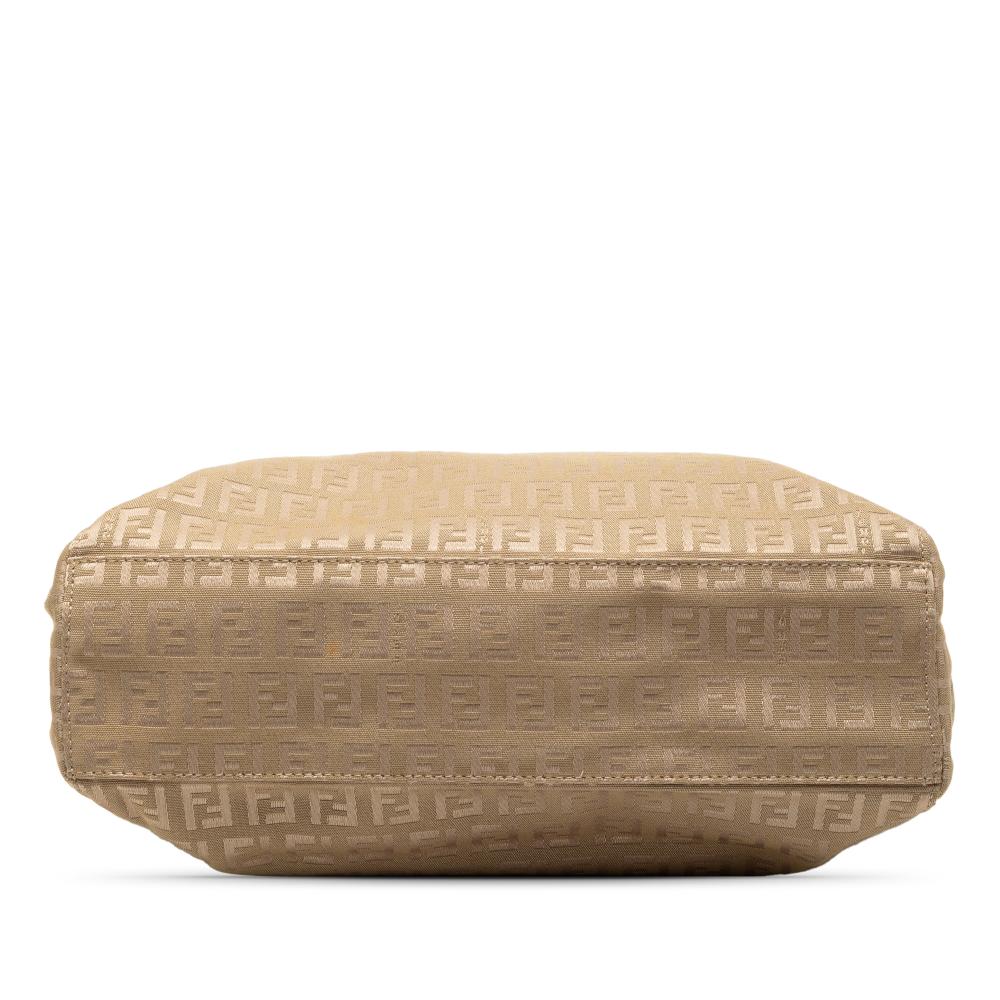 Fendi B Fendi Brown Beige Canvas Fabric Zucchino Tote Italy