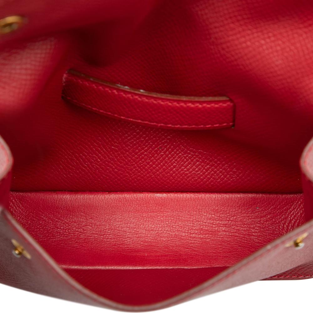 Hermès B Hermès Red Calf Leather Courchevel Pochette Bum Bag France
