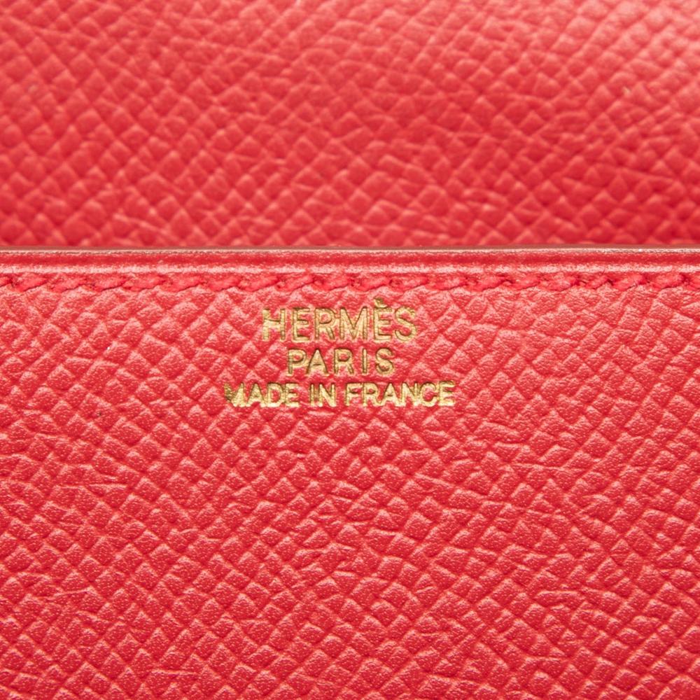 Hermès B Hermès Red Calf Leather Courchevel Pochette Bum Bag France