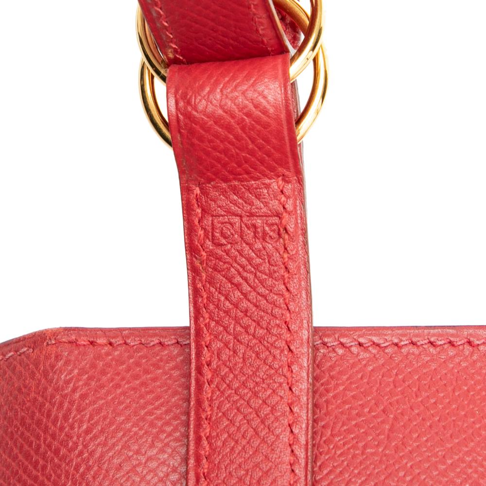 Hermès B Hermès Red Calf Leather Courchevel Pochette Bum Bag France