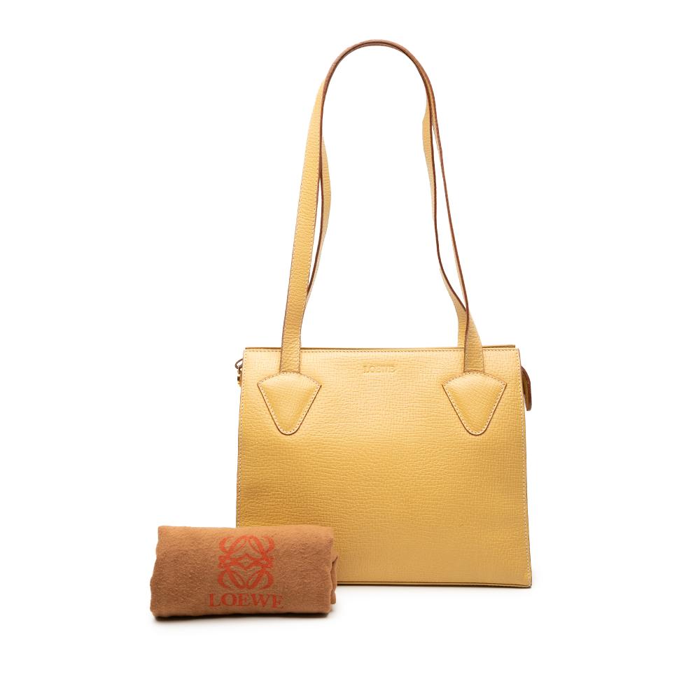 Loewe B LOEWE Yellow Mustard Calf Leather Tote Italy