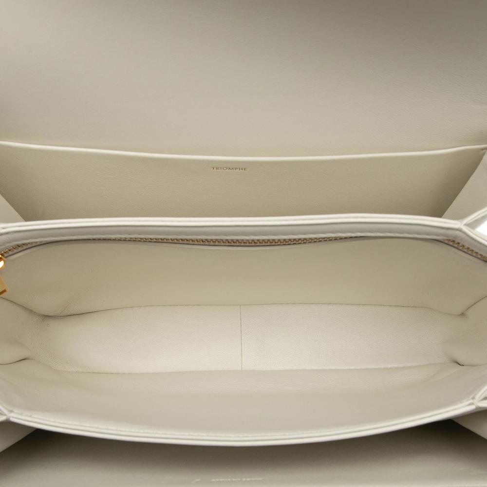 Celine AB Celine White Calf Leather Large Shiny skin Triomphe Crossbody Italy