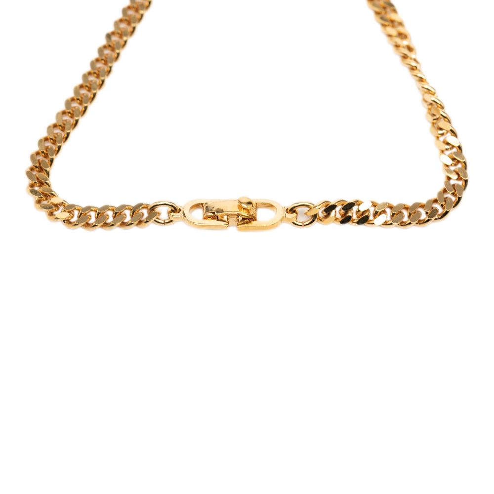 Christian Dior B Dior Gold Gold Plated Metal Crystal CD Chain Bracelet Germany