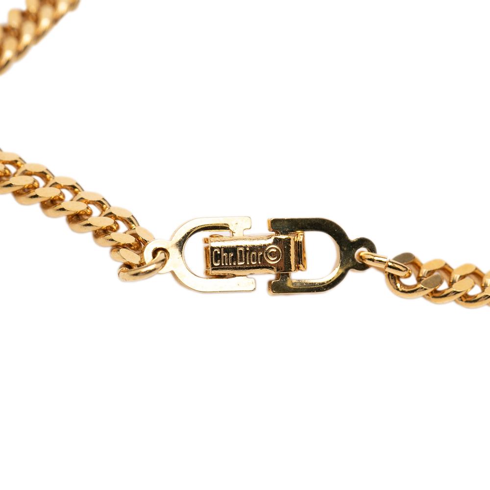 Christian Dior B Dior Gold Gold Plated Metal Crystal CD Chain Bracelet Germany