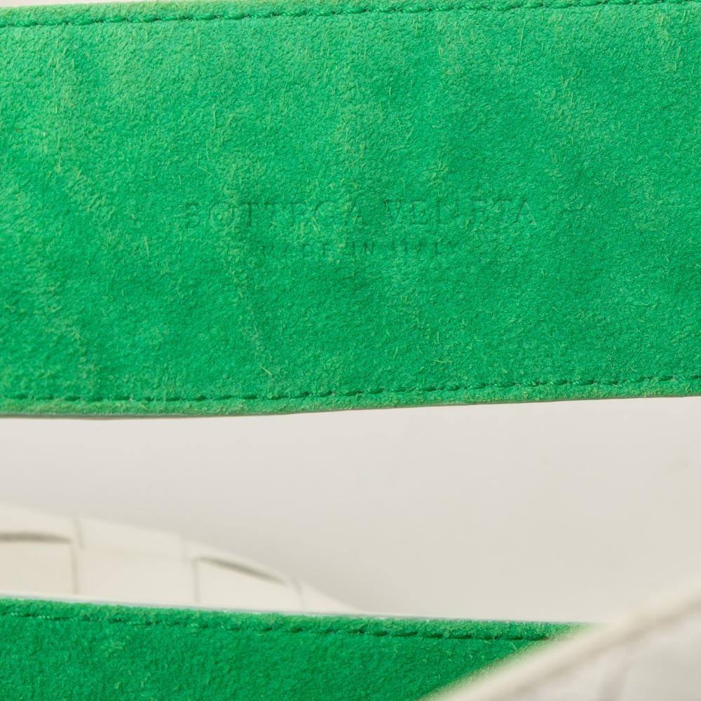 Bottega Veneta B Bottega Veneta White Nappa Leather Leather Medium Nappa Intrecciato East West Slot Tote Italy