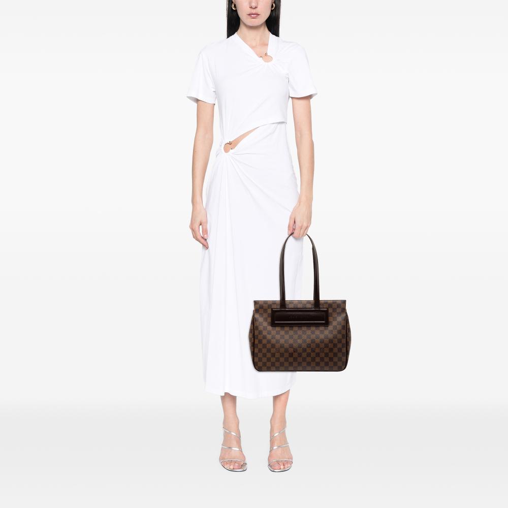 Louis Vuitton B Louis Vuitton Brown Damier Canvas Fabric Damier Ebene Parioli PM France