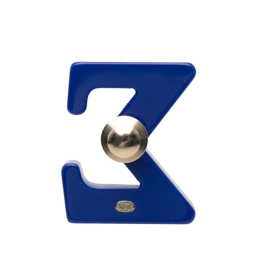 Chanel AB Chanel Blue Resin Plastic Glitter Crystal Sigma Brooch France