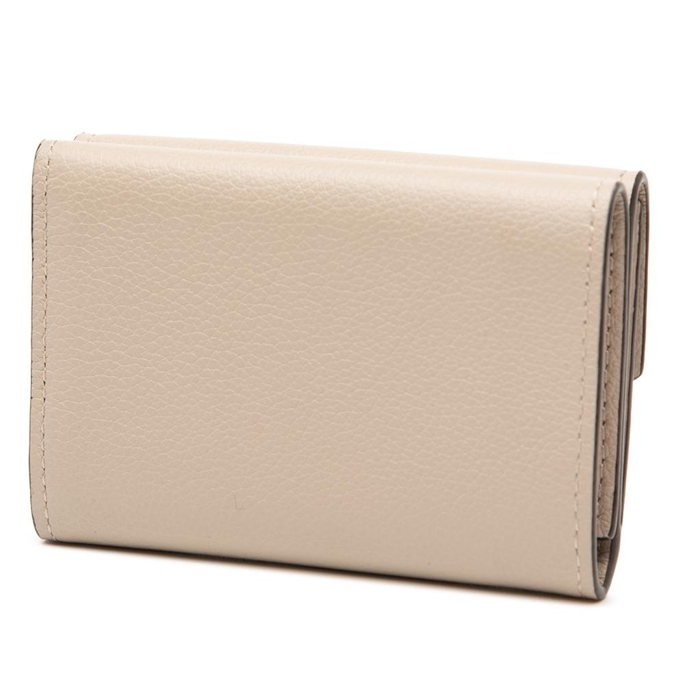 Louis Vuitton B Louis Vuitton Brown Beige Calf Leather Lockmini Wallet Spain