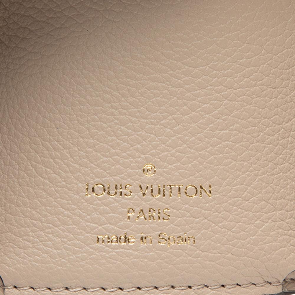 Louis Vuitton B Louis Vuitton Brown Beige Calf Leather Lockmini Wallet Spain