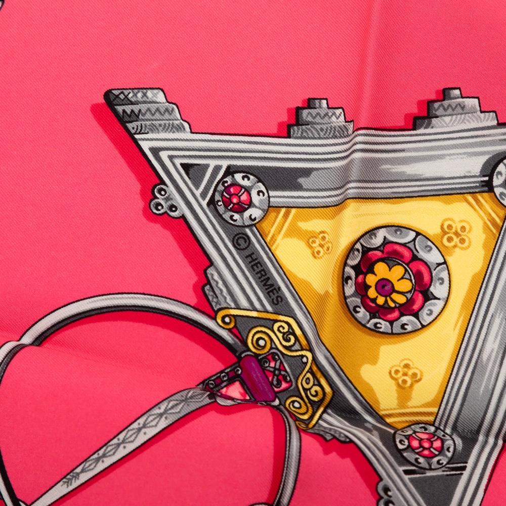 Hermès AB Hermès Pink Blush Silk Fabric Parures des Sables Scarf France