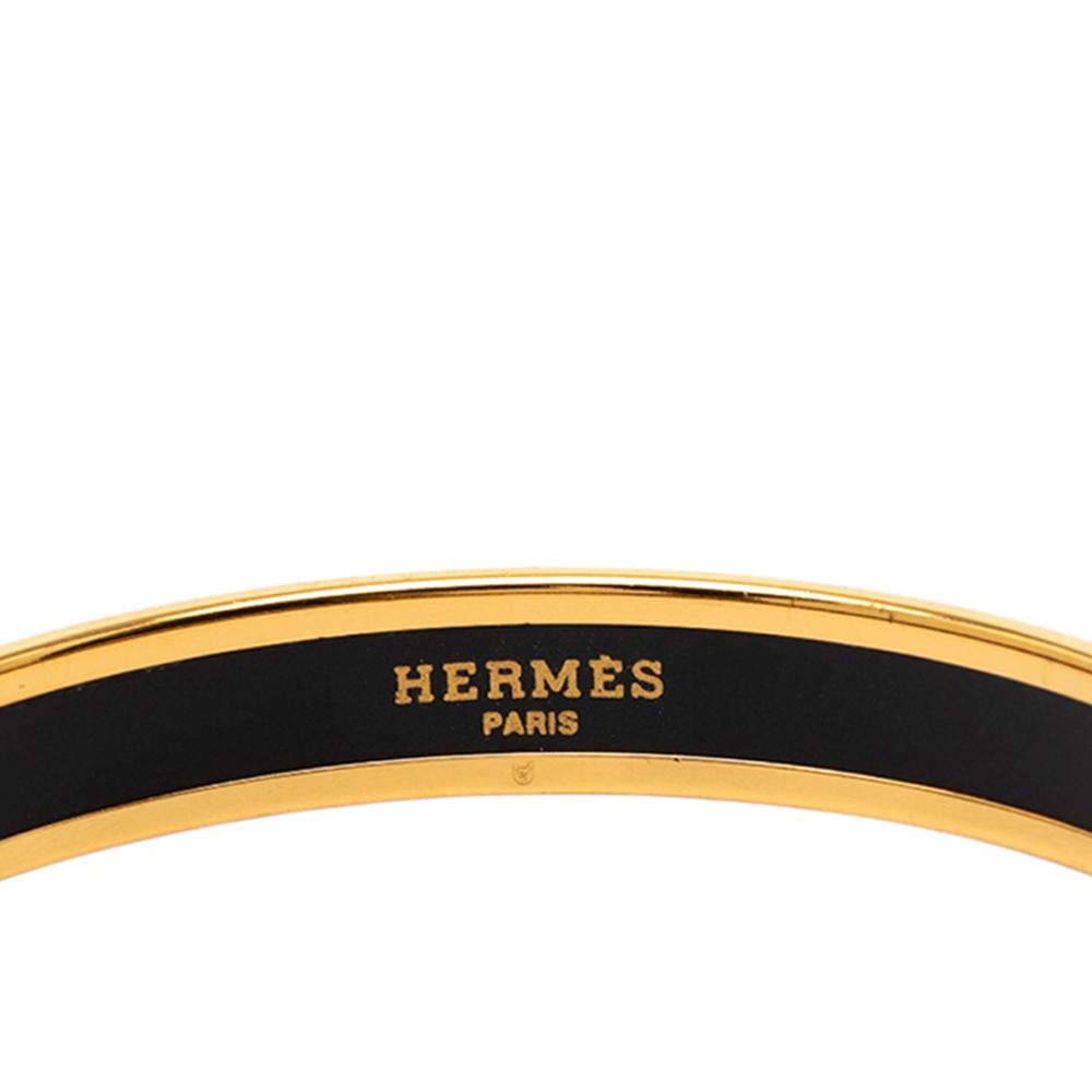 Hermès AB Hermès Purple Light Purple with Gold Enamel Other Narrow Caleche Bangle 70 Austria