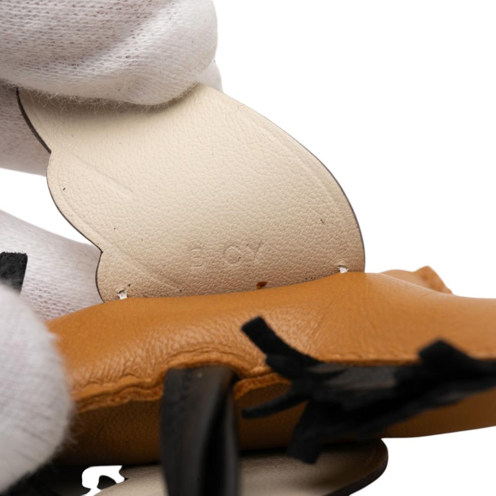 Hermès Brown Milo Lambskin and Swift Grigri Rodeo Pegase Bag Charm PM France