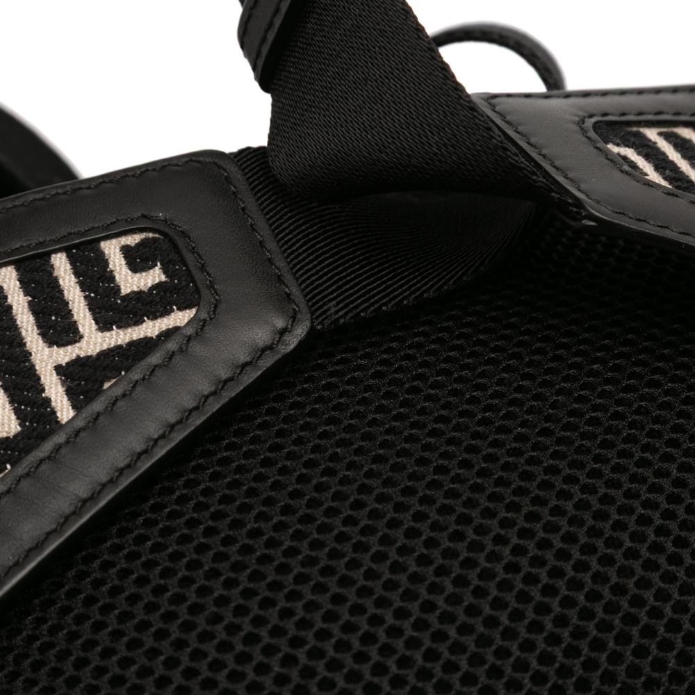 Balmain AB Balmain Black with Brown Light Beige Jacquard Fabric Monogram Leather Trimmed Belt Bag Italy