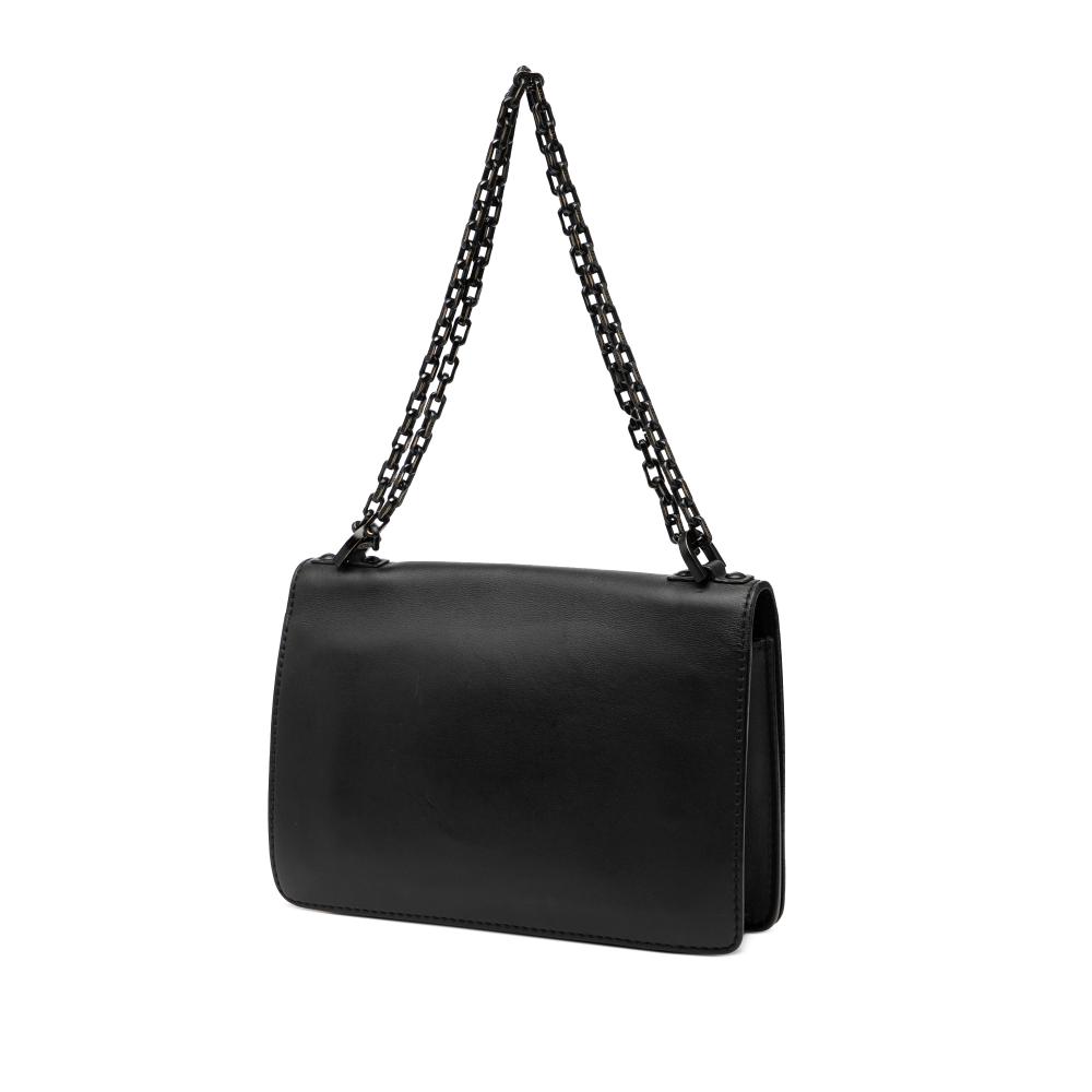 Christian Dior B Dior Black Calf Leather Ultra Matte skin JAdior Chain Flap Italy