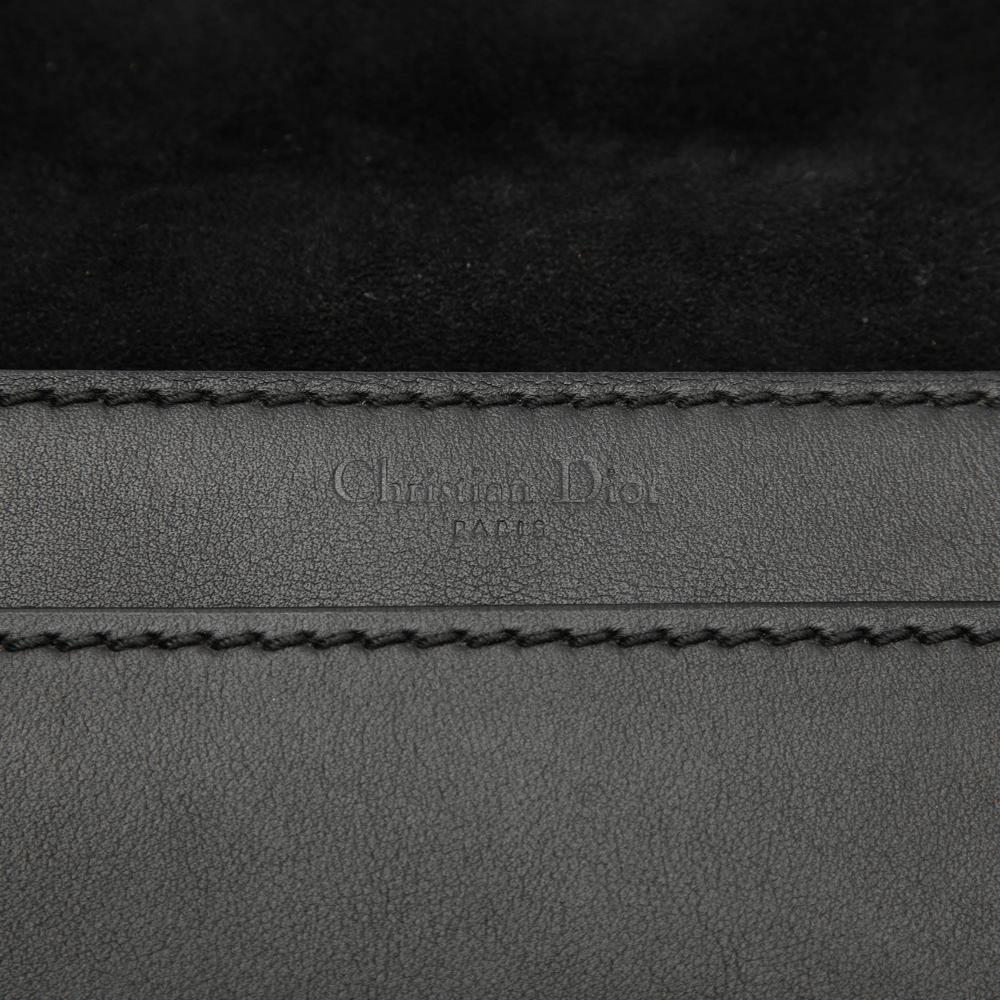 Christian Dior B Dior Black Calf Leather Ultra Matte skin JAdior Chain Flap Italy