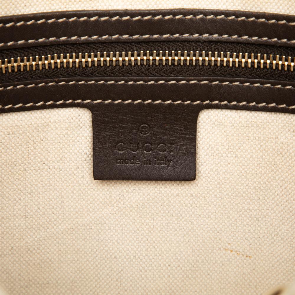 Gucci B Gucci Brown Beige Canvas Fabric GG Lovely Crossbody Italy