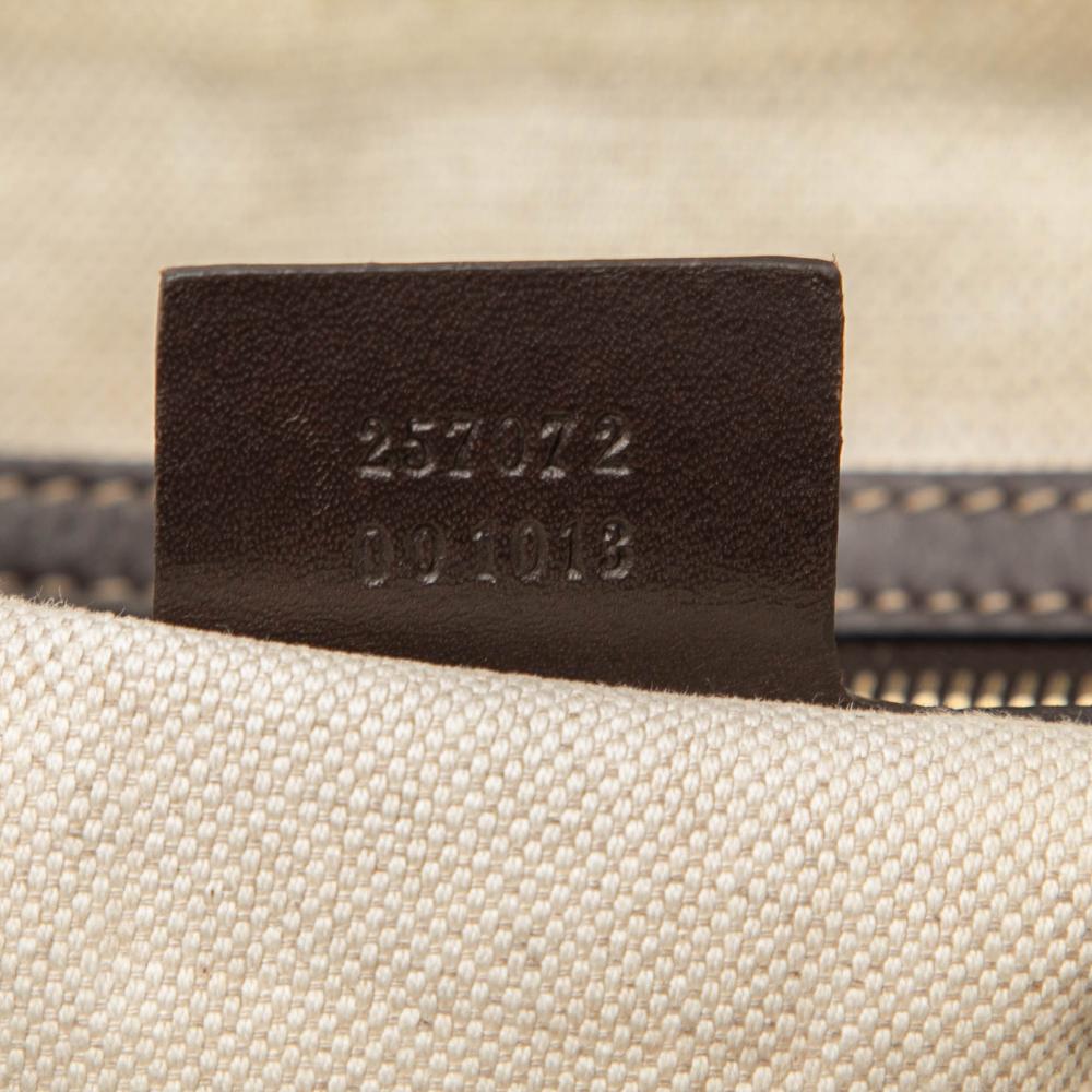 Gucci B Gucci Brown Beige Canvas Fabric GG Lovely Crossbody Italy