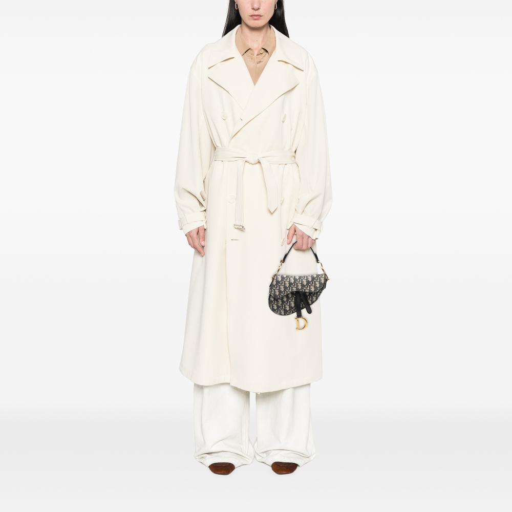 Christian Dior AB Dior Blue Navy Canvas Fabric Mini Oblique Saddle Bag Italy