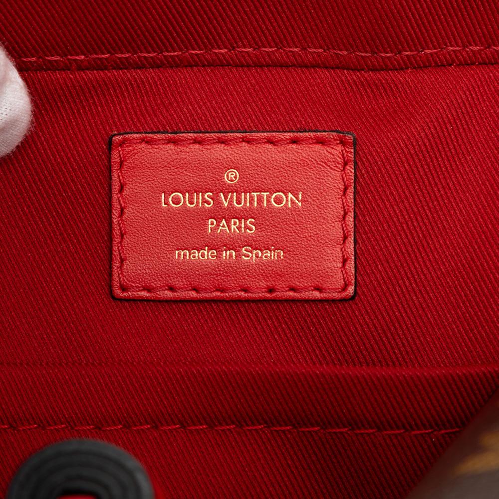 Louis Vuitton B Louis Vuitton Brown with Red Monogram Canvas Fabric Monogram Saintonge Spain