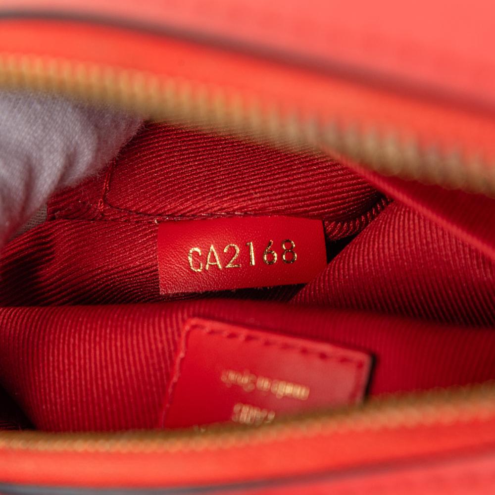 Louis Vuitton B Louis Vuitton Brown with Red Monogram Canvas Fabric Monogram Saintonge Spain