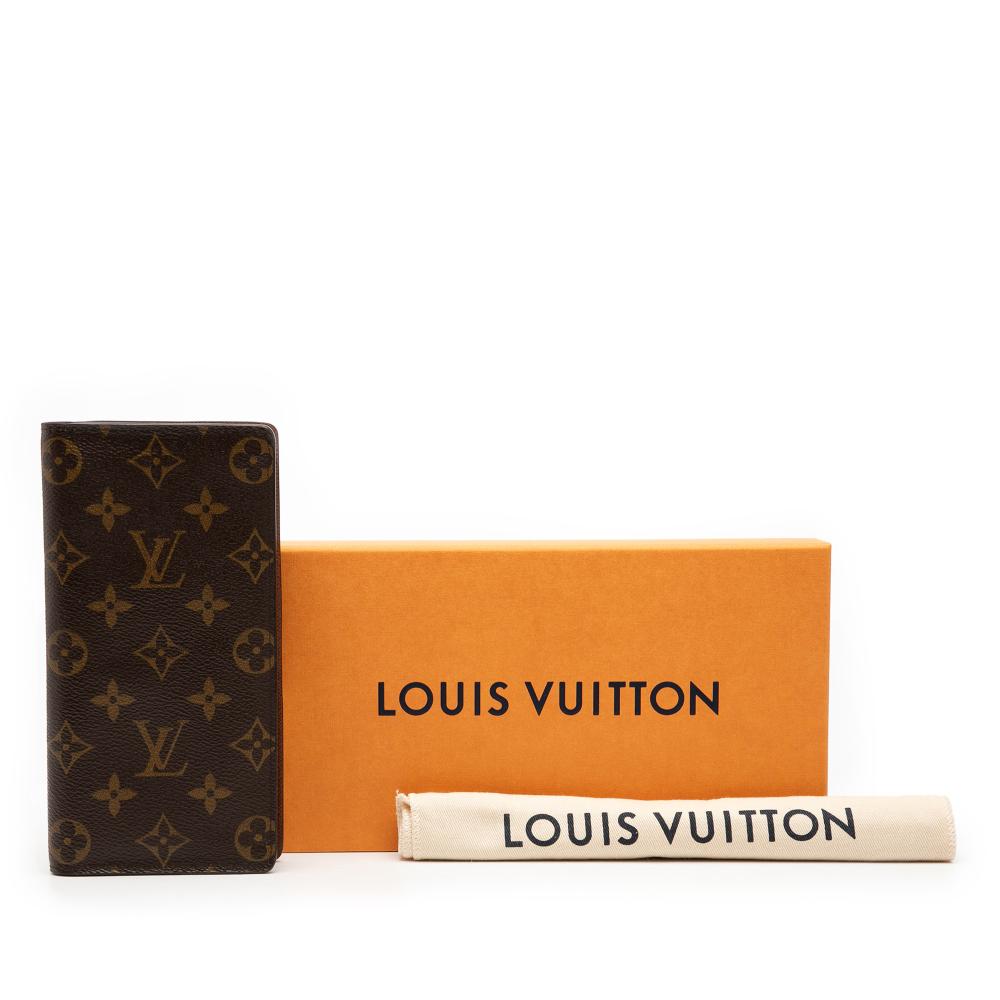 Louis Vuitton AB Louis Vuitton Brown Monogram Canvas Fabric Monogram Brazza Wallet France