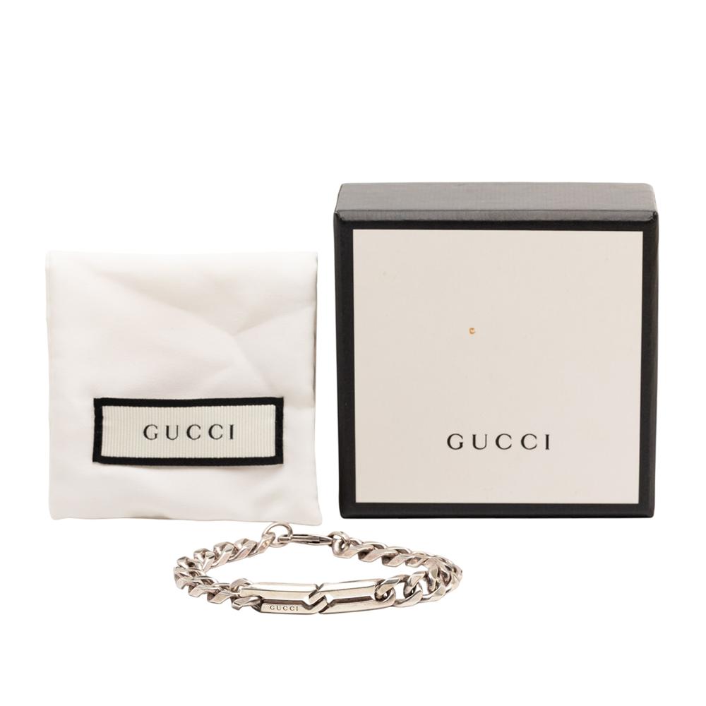 Gucci AB Gucci Silver SV925 / Sterling Silver Metal Sterling Silver Infinity Knot Chain Bracelet Italy