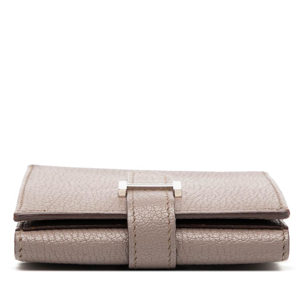 Hermès AB Hermès Brown Taupe Calf Leather Epsom Bearn Compact Wallet France