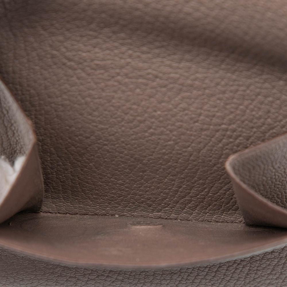 Hermès AB Hermès Brown Taupe Calf Leather Epsom Bearn Compact Wallet France