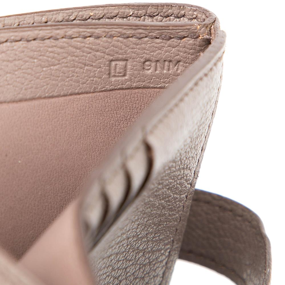 Hermès AB Hermès Brown Taupe Calf Leather Epsom Bearn Compact Wallet France