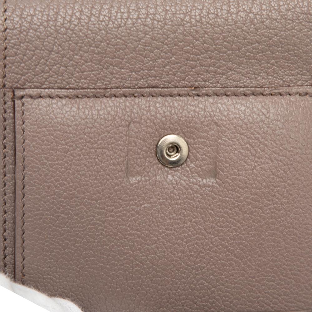 Hermès AB Hermès Brown Taupe Calf Leather Epsom Bearn Compact Wallet France