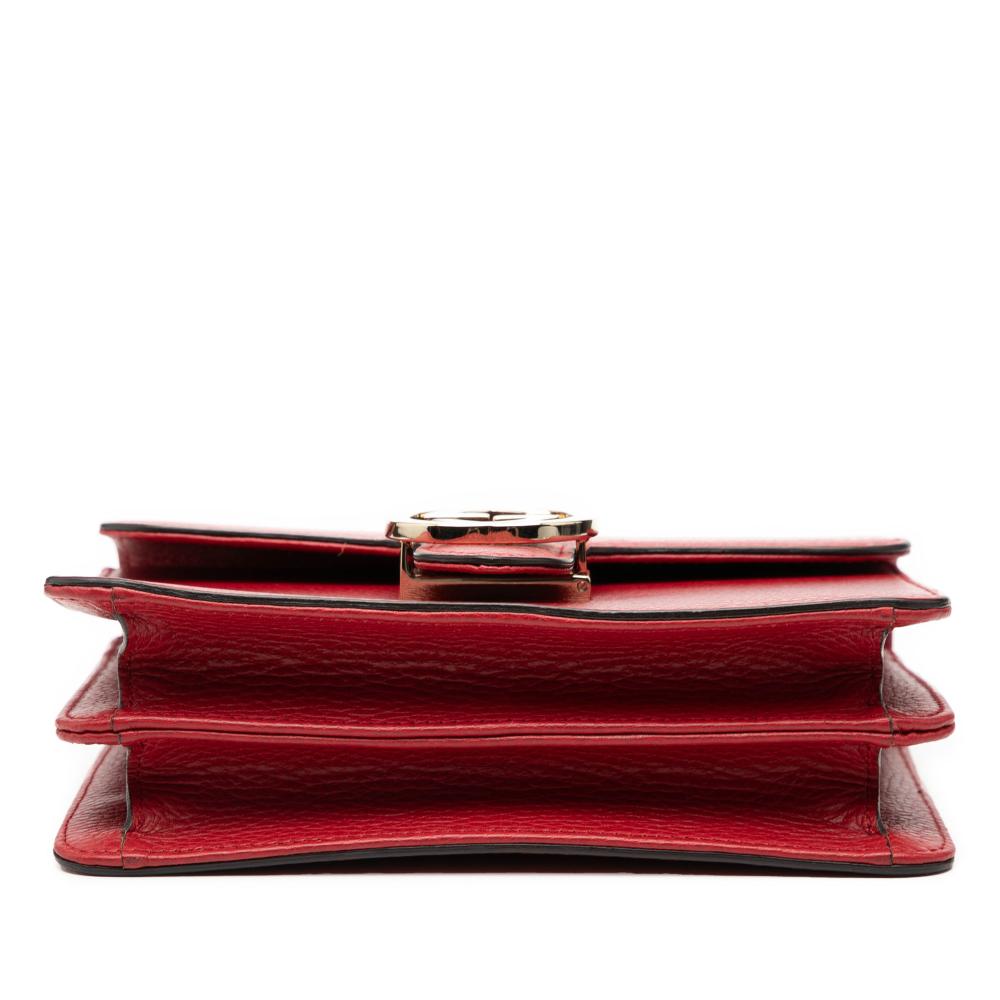 Gucci AB Gucci Red Calf Leather Small Dollar skin Interlocking G Crossbody Italy