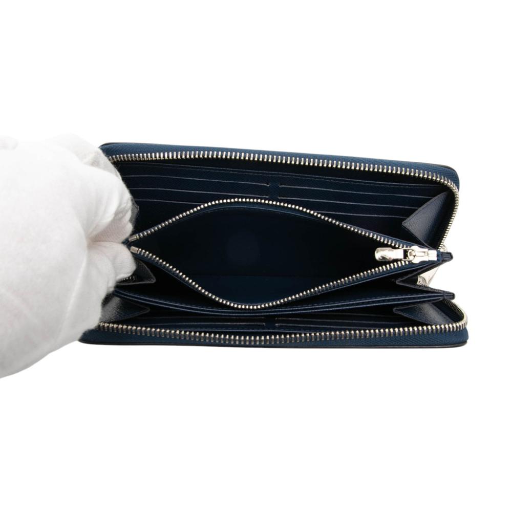 Louis Vuitton B Louis Vuitton Blue Navy Epi Leather Leather Epi Zippy Long Wallet Spain