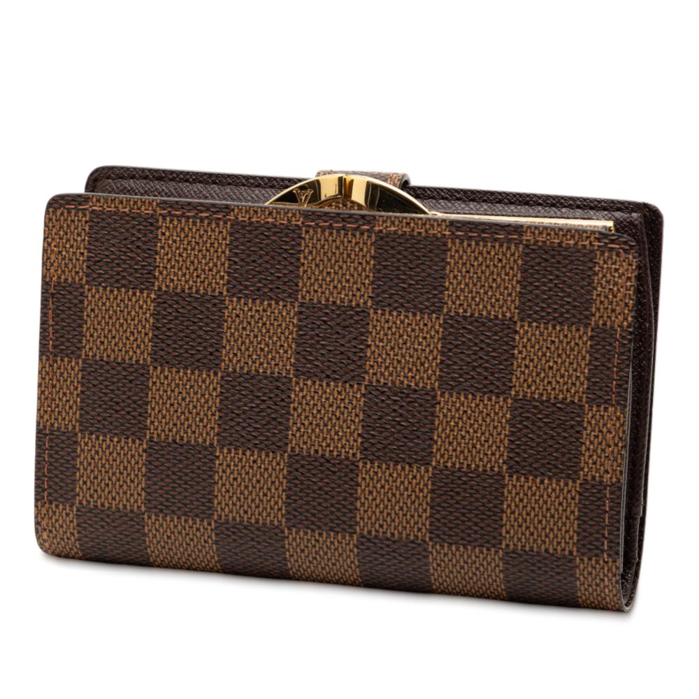 Louis Vuitton B Louis Vuitton Brown Damier Canvas Fabric Damier Ebene French Purse Wallet France