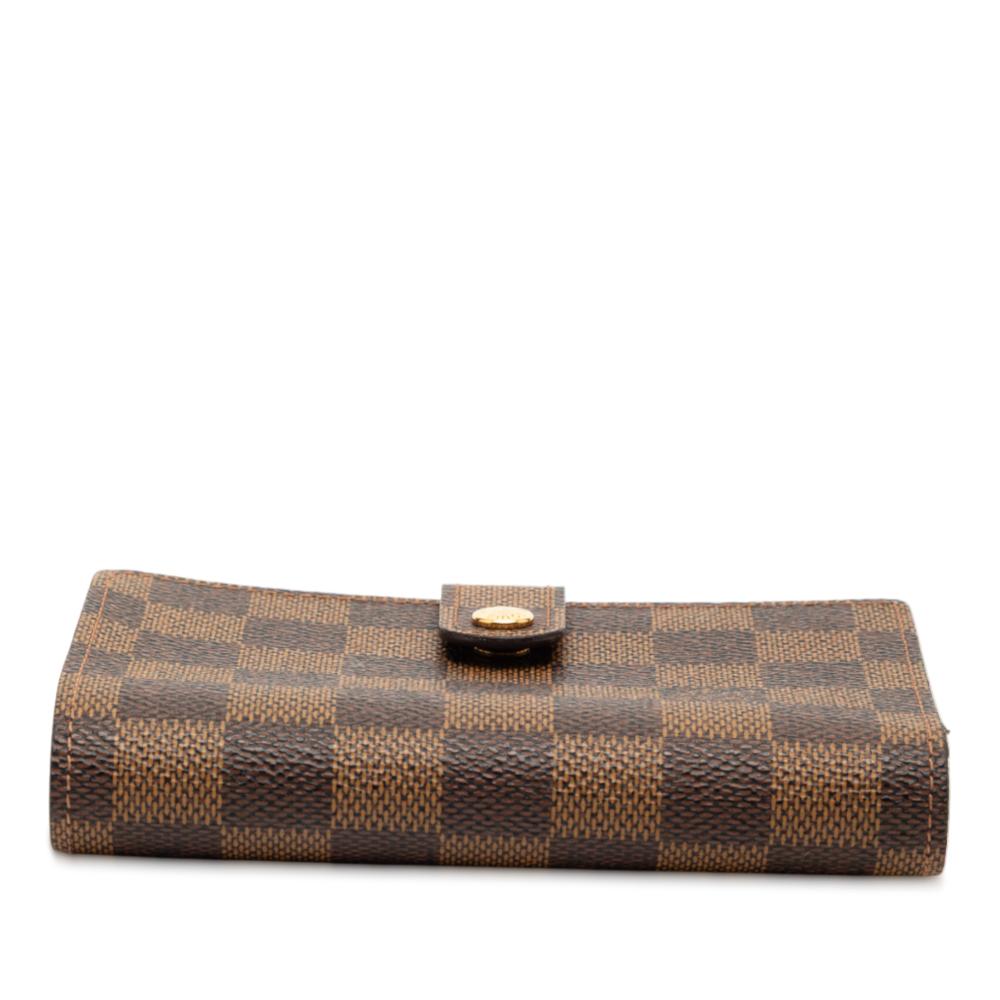 Louis Vuitton B Louis Vuitton Brown Damier Canvas Fabric Damier Ebene French Purse Wallet France