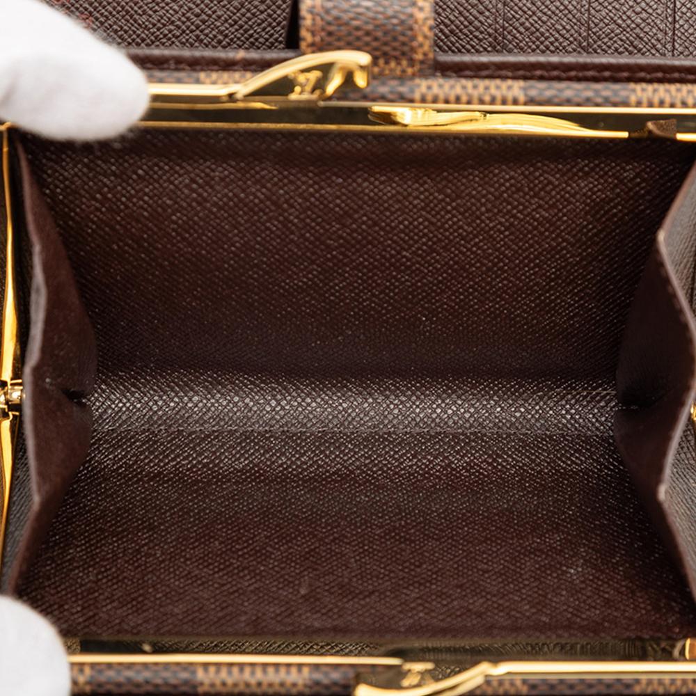 Louis Vuitton B Louis Vuitton Brown Damier Canvas Fabric Damier Ebene French Purse Wallet France