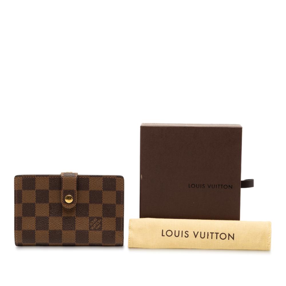 Louis Vuitton B Louis Vuitton Brown Damier Canvas Fabric Damier Ebene French Purse Wallet France