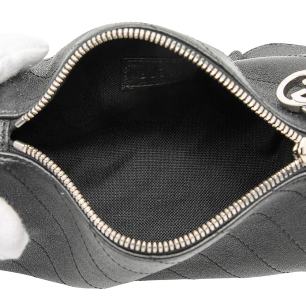 Gucci AB Gucci Black Calf Leather Mini Blondie Barrel Shoulder Bag Italy