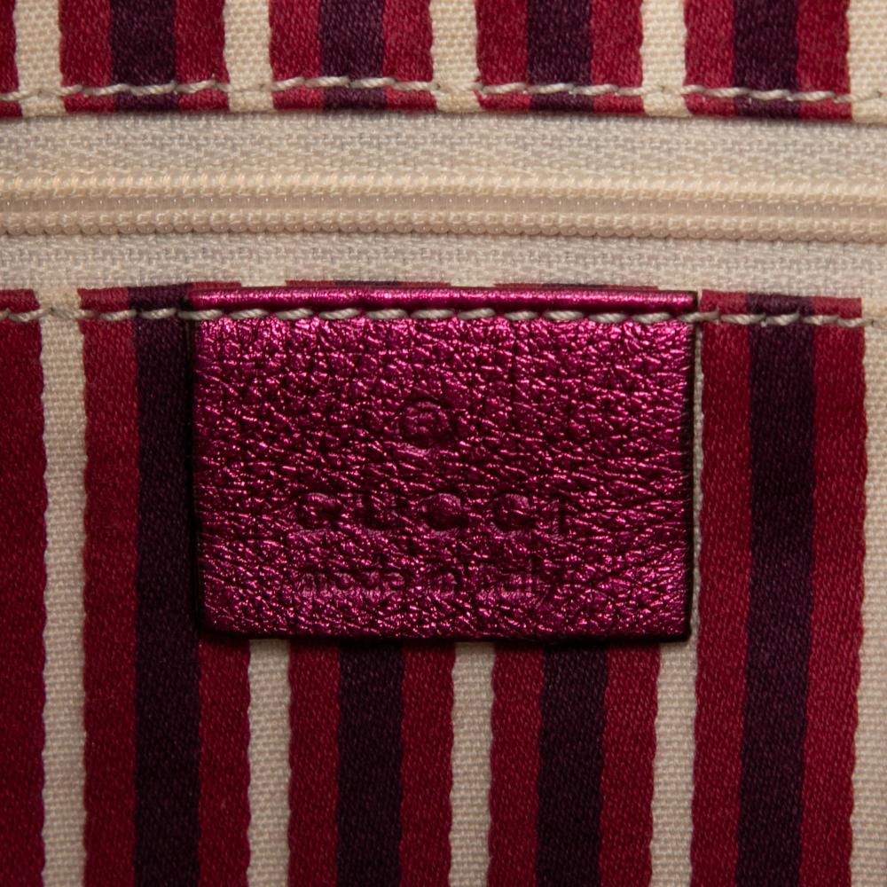 Gucci B Gucci Brown Beige with Pink Canvas Fabric GG New Britt Hobo Italy