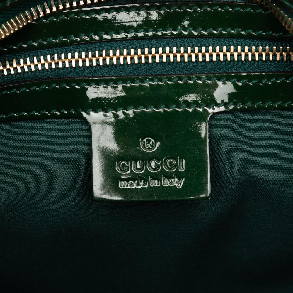Gucci B Gucci Green Dark Green Patent Leather Leather Patent Horsebit Glam Shoulder Bag Italy