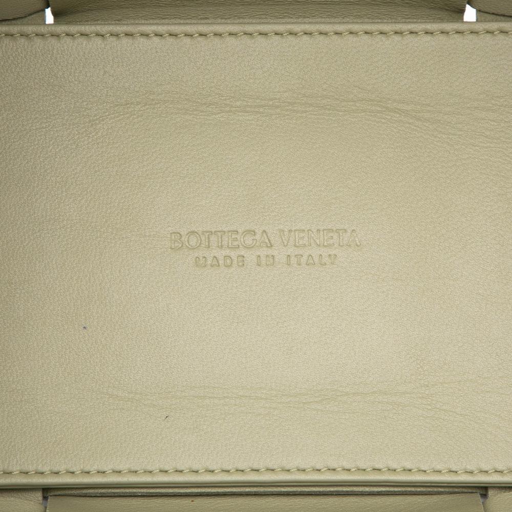 Bottega Veneta Green Light Green Nappa Leather Leather Small Nappa Maxi Intrecciato Arco Tote Italy