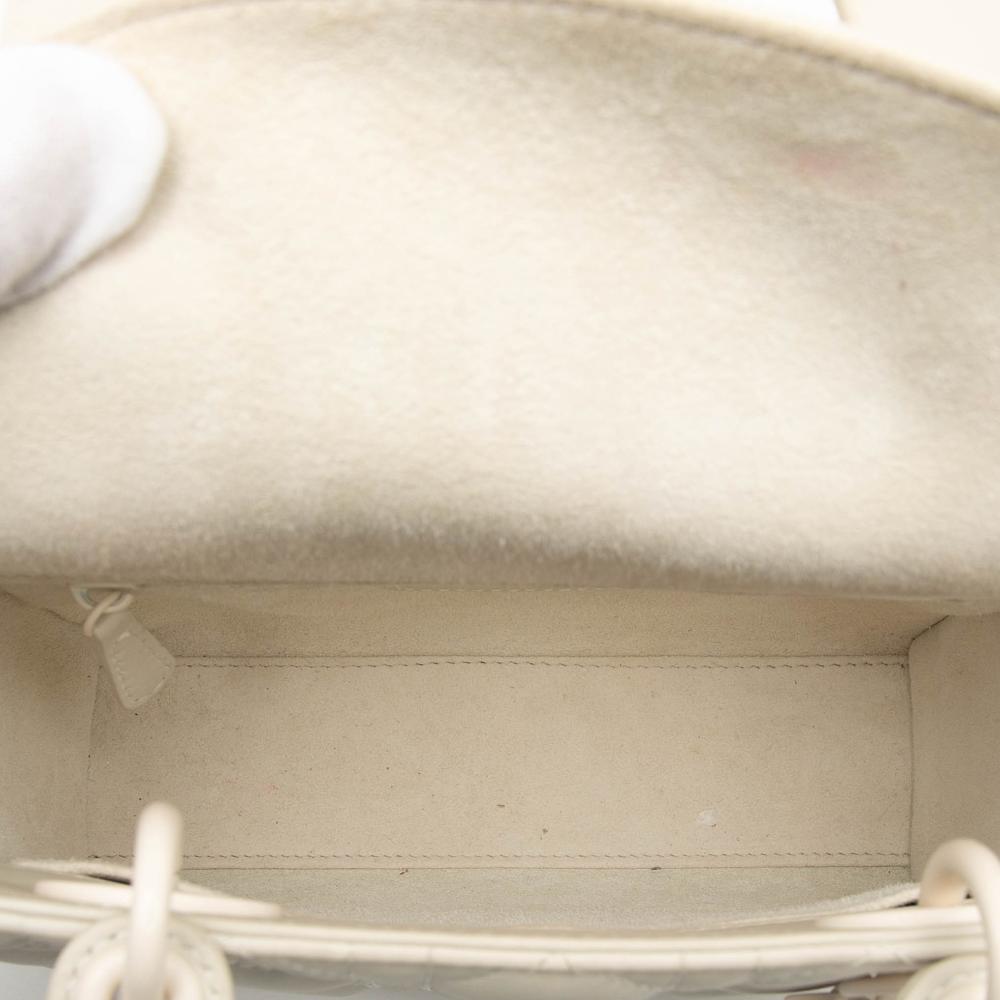 Christian Dior B Dior White Ivory Calf Leather Small Ultra Matte skin Cannage My ABCDior Lady Dior Italy