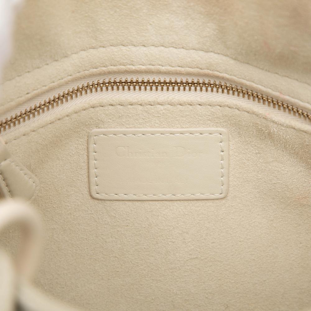 Christian Dior B Dior White Ivory Calf Leather Small Ultra Matte skin Cannage My ABCDior Lady Dior Italy