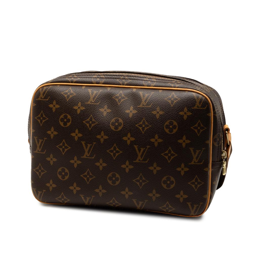 Louis Vuitton B Louis Vuitton Brown Monogram Canvas Fabric Monogram Reporter PM France