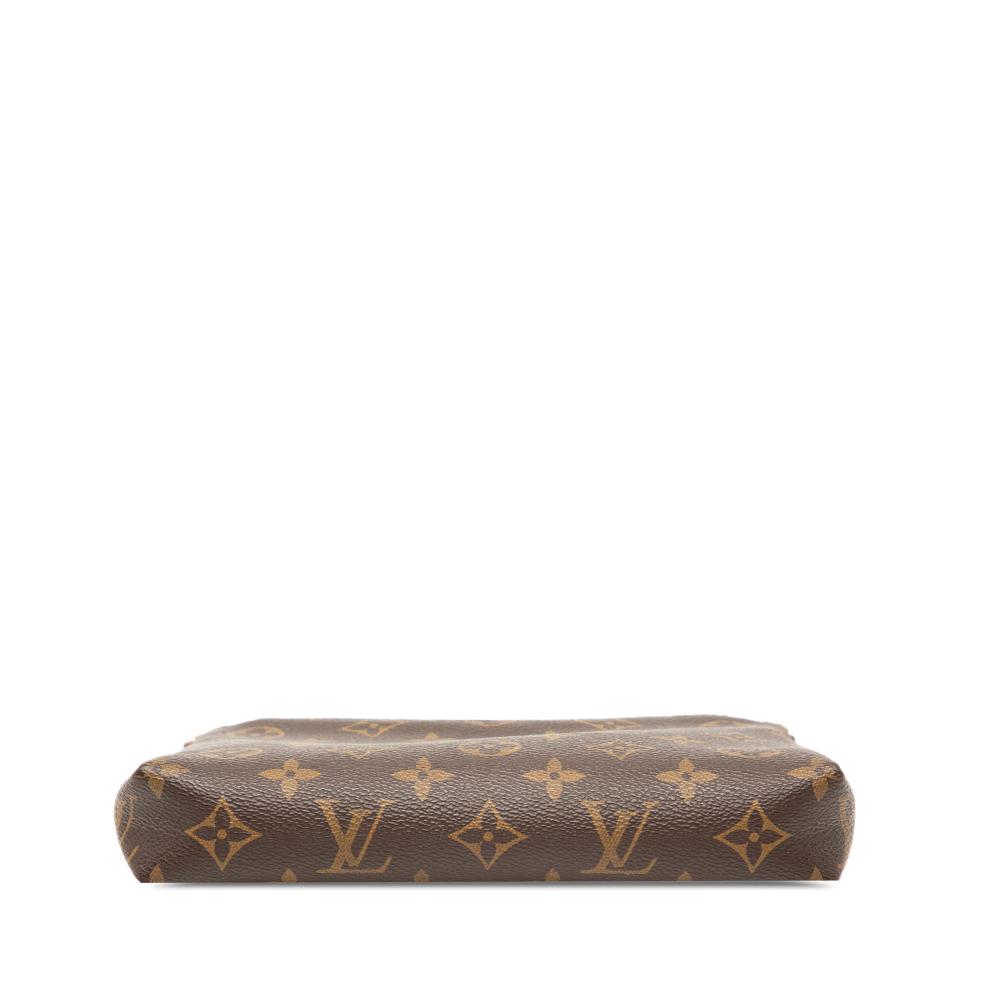Louis Vuitton B Louis Vuitton Brown with Red Monogram Canvas Fabric Monogram Pallas Clutch Spain