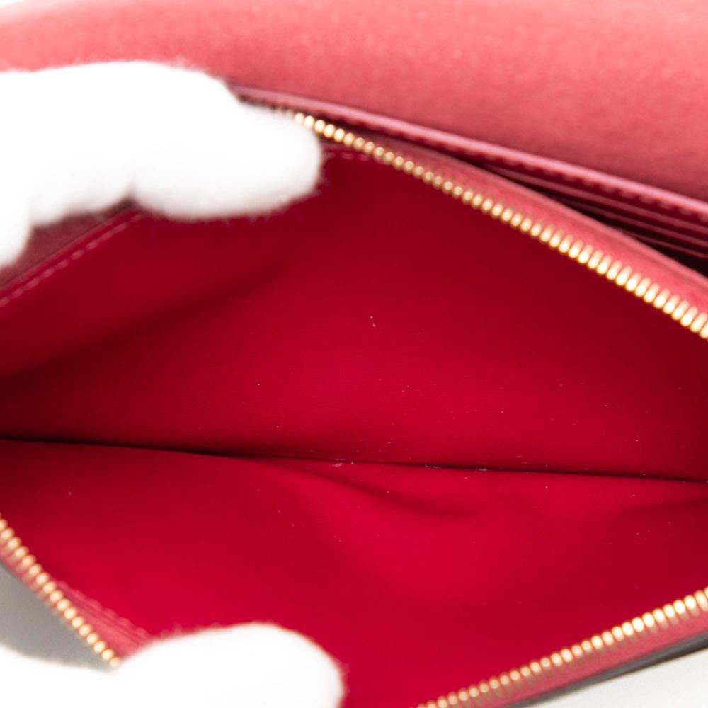 Louis Vuitton B Louis Vuitton Brown with Red Monogram Canvas Fabric Monogram Flore Wallet On Chain France