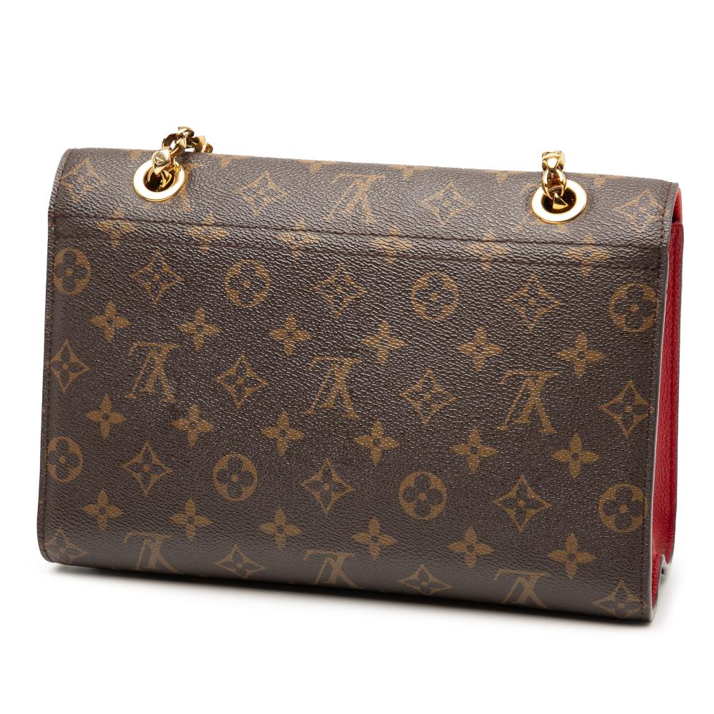 Louis Vuitton AB Louis Vuitton Brown with Red Monogram Canvas Fabric Monogram Victoire France