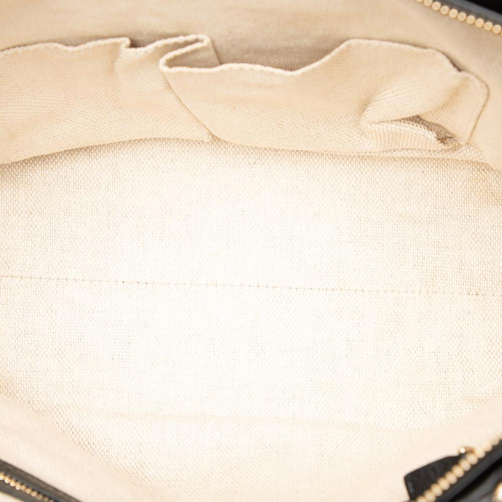 Gucci AB Gucci Black Calf Leather Small Pebbled Soho Cellarius Satchel Italy