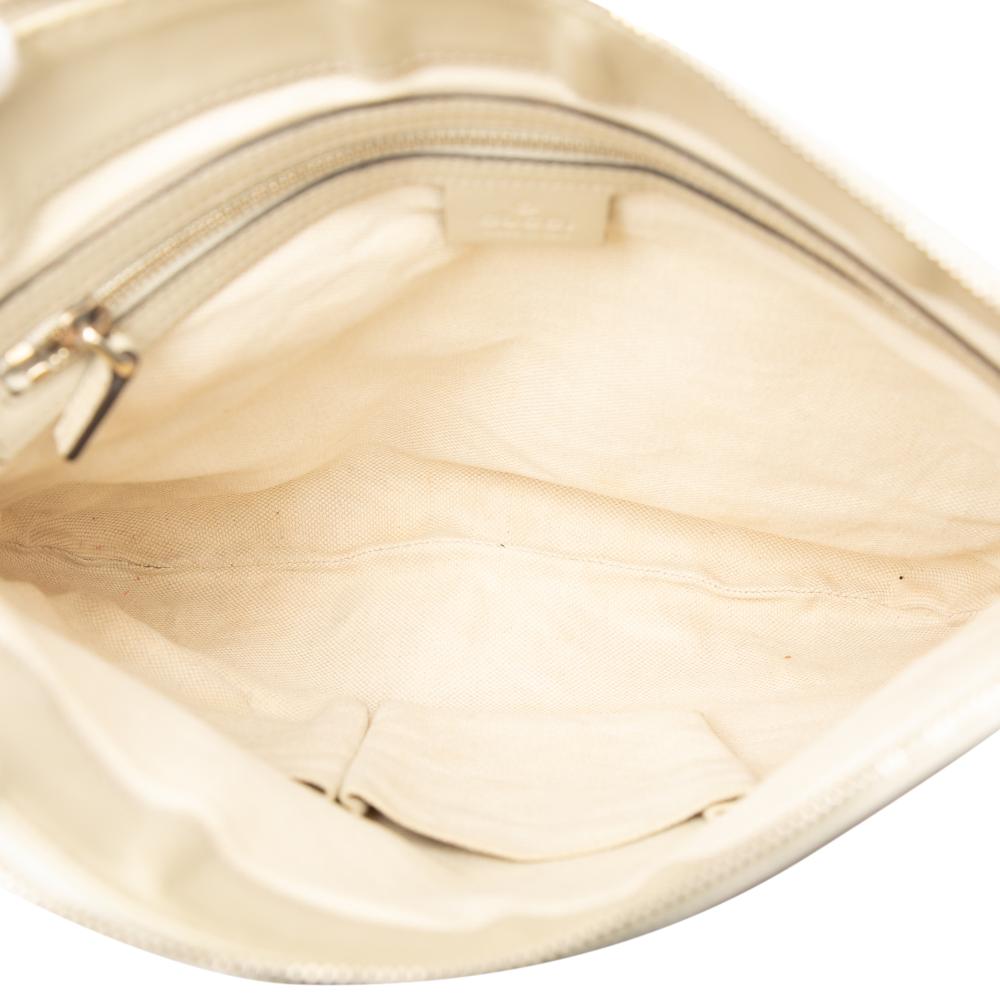 Gucci B Gucci Brown Beige with White Canvas Fabric GG Web Mayfair Crossbody Italy