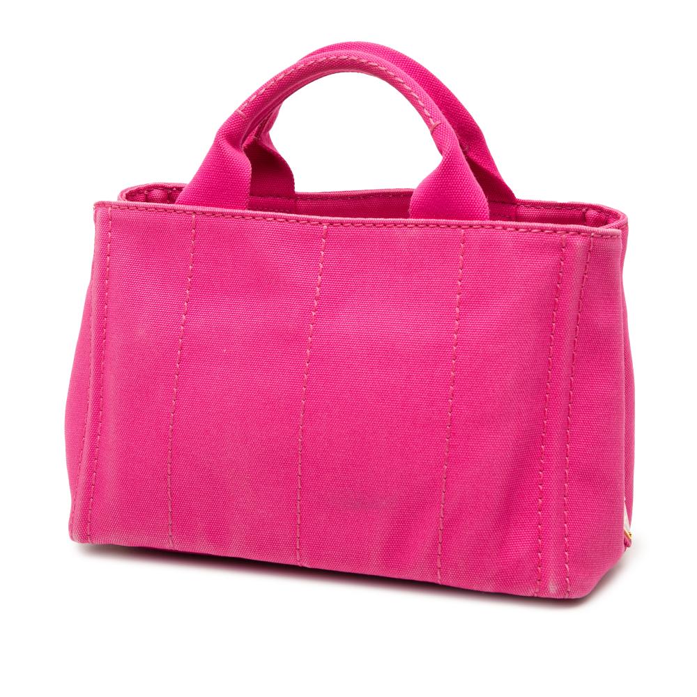 Prada B Prada Pink Hot Pink Canvas Fabric Small Canapa Logo Satchel Turkey